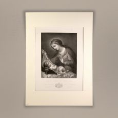 Incisione Madonna con Bambino Gesù del XIX sec.