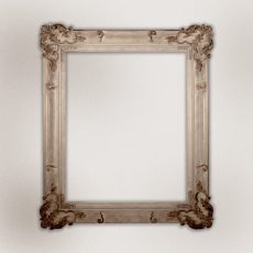 Cornice in legno intagliato con laccatura e patinatura a mano