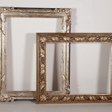 Cornice in legno intagliata a mano con foglia argento mecca, cornice in legno intagliato a mano con foglia oro